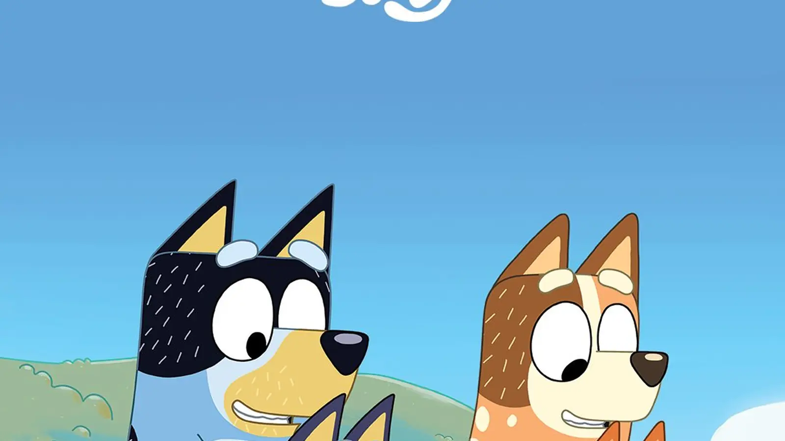 Bluey 官方横版家庭插画,Bluey 一家在海边互动